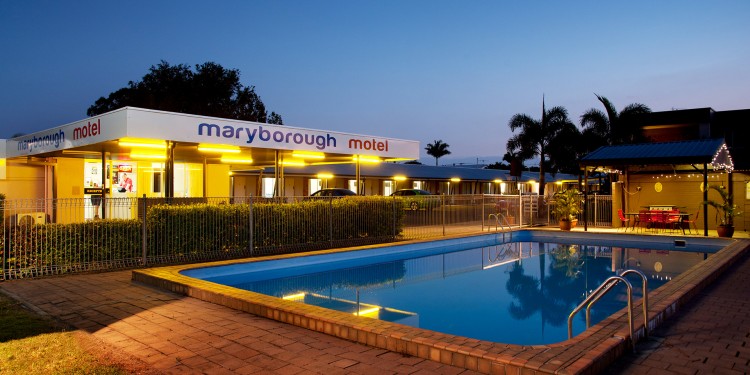 Maryborough Motel Pool at Night